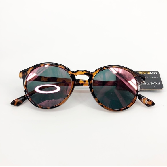 Foster Grant Women’s Tortoise Shell Circular Reflective Sunglasses - Picture 4 of 5